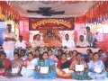 In a Umar Alisha AksharaJyothi Programme held on 11-Nov-2000 at Pedamallapuram of East Godavari District the Chairman UARDT with the women literates, who won their course completion certificates.