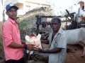 Rice and necessaires distribution to the victims of Cyclone Hudhud at Visakhapatnam