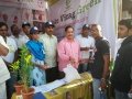 DR Umar Alisha, chairman, Umar Alisha Rural Development Trust distributing free SWINE FLU Preventive Homoeo medicine at VISAKHA UTSAV on 24 Jan 2015 at RK beach