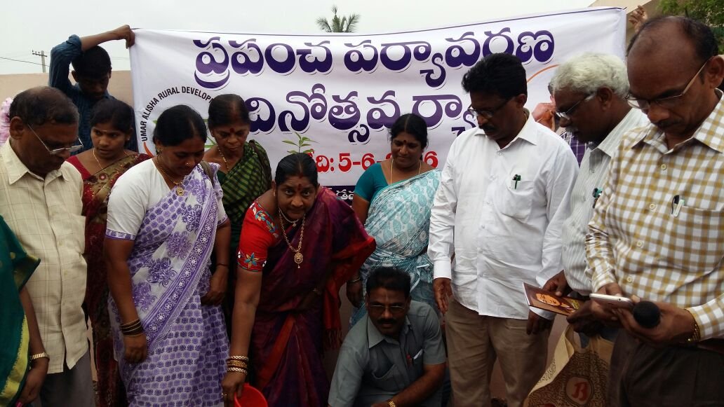 World Environment Rally - Kakinada Rural MLA Smt Pilli Anantha Laxmi inaugurated Rally and planted a sapling at BR Ambetkar community hall, Vakalapudi, Kakinada Rural.