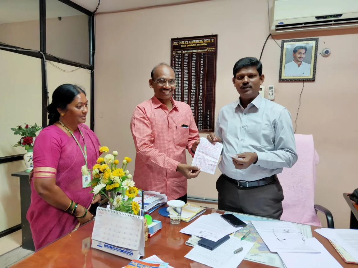 Coronavirus preventive medicine distributed by UARDT to Sri S.Abhraham, District Educational Officer at Kakinada, East Godavari District on 25-Feb-2020