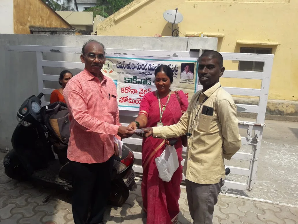 Coronavirus preventive medicine distributed by UARDT to Journalists and DRDA Resource Persons at Kakinada, East Godavari District on 25-Feb-2020