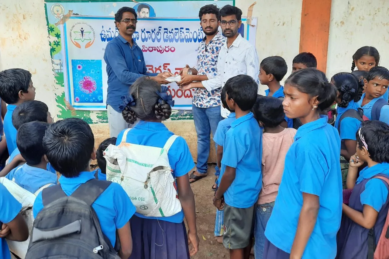 Coronavirus preventive medicine distributed by UARDT at Z.P.P High School Chandrampalem on 06-Feb-2020