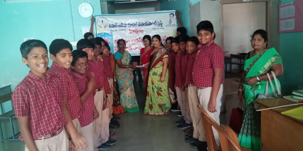 Coronavirus preventive medicine distributed by UARDT at Sri Sai E.M High School, Tanuku on 12-March-2020