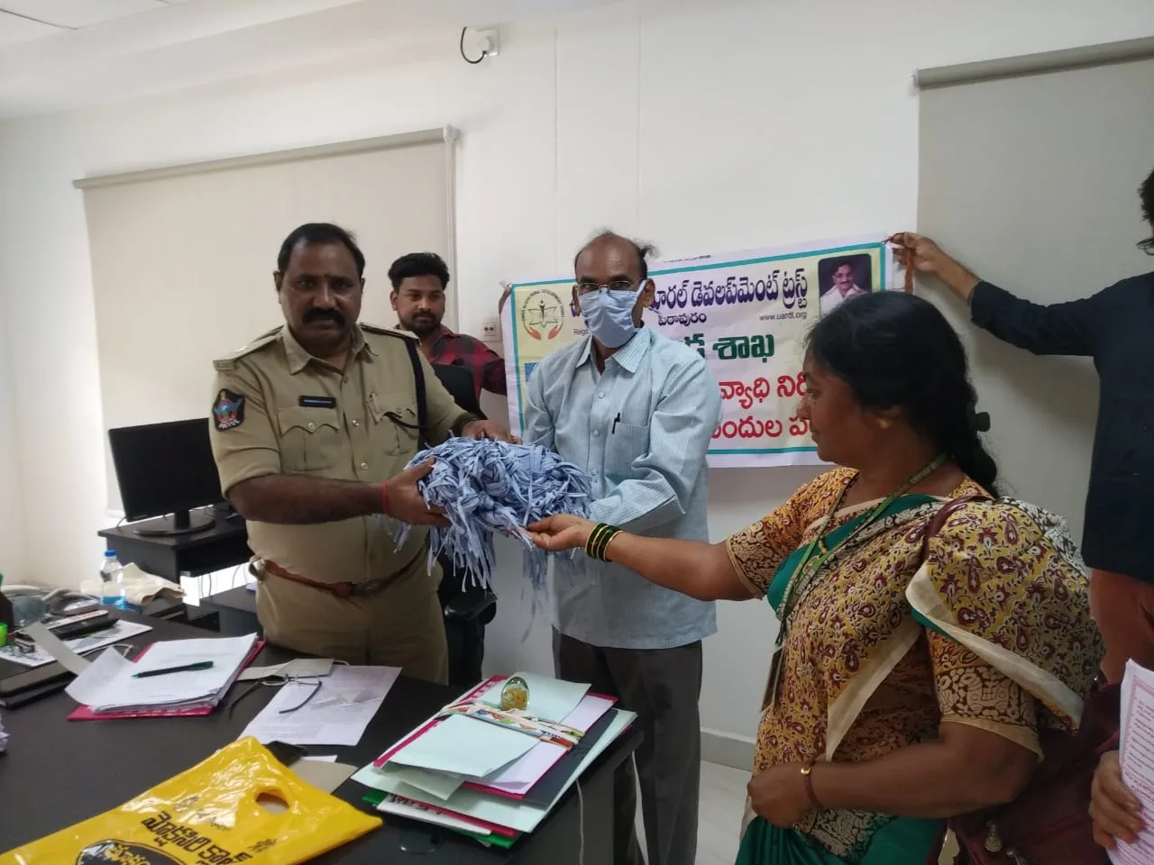 Coronavirus preventive medicine and Masks distributed by UARDT at District Police Department, Kakinada on 06-April-2020
