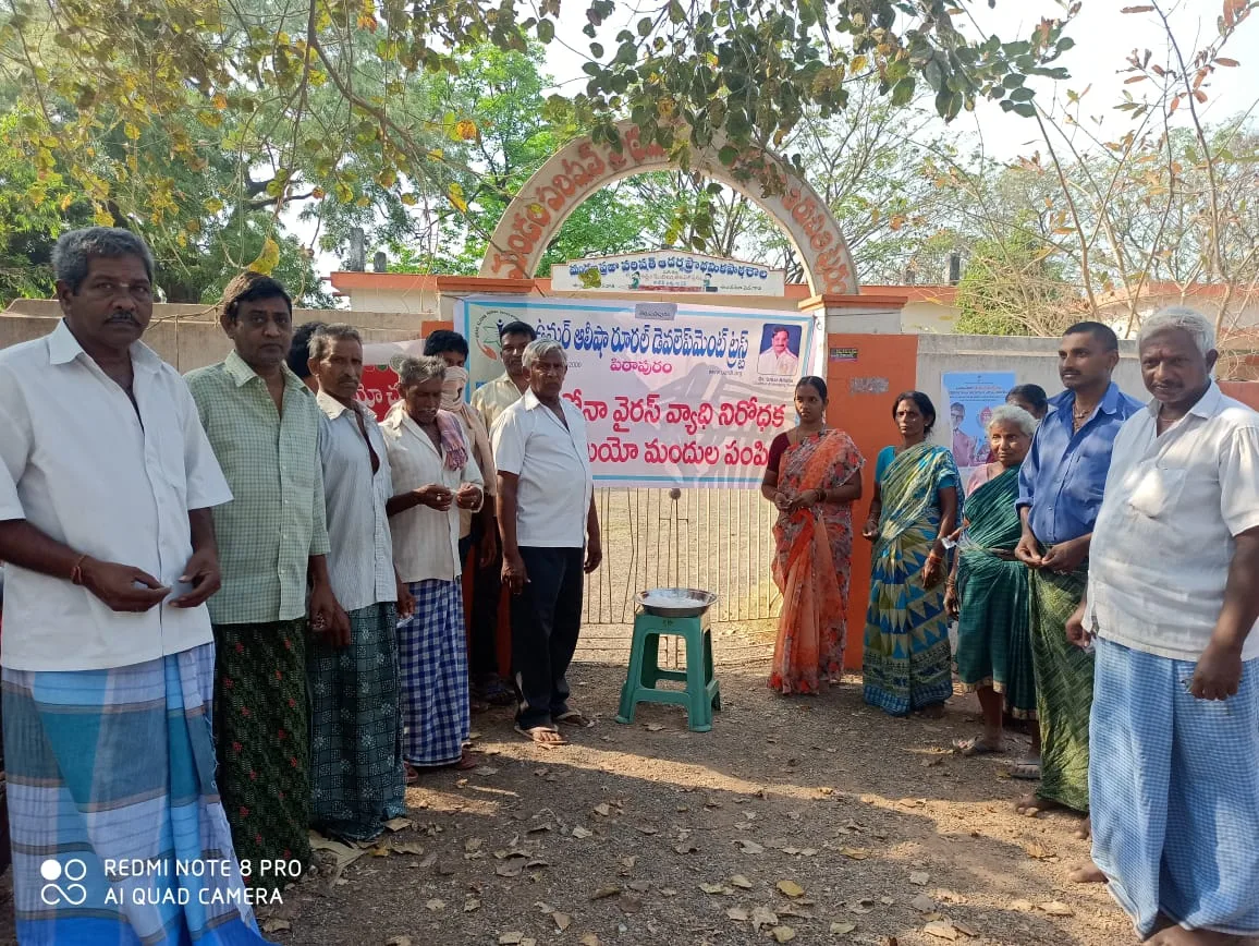 Coronavirus preventive medicine distributed by UARDT at Tirupatipuram Village on 01-Apr-2020