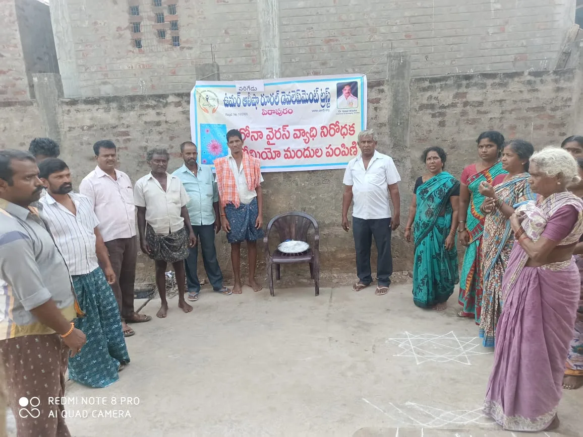 Coronavirus preventive medicine distributed by UARDT at Varighedu Village on 01-Apr-2020