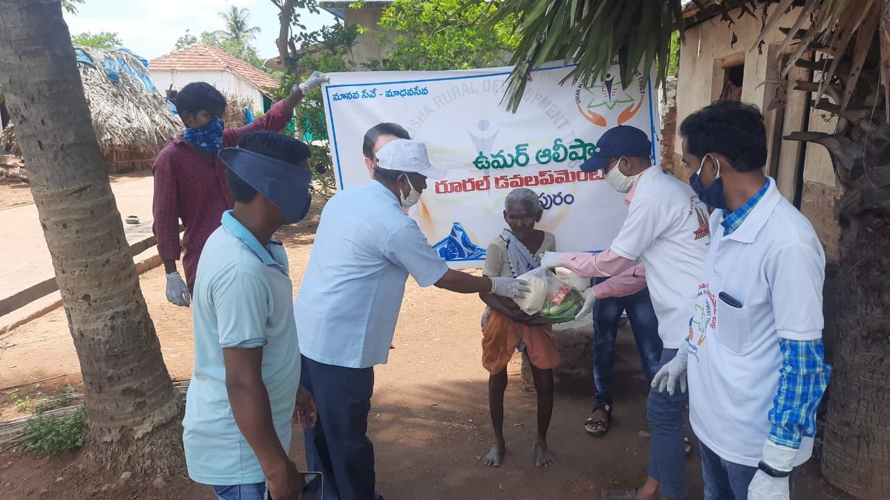 UARDT distributed Coronavirus preventive Homeo medicine, groceries, vegetables at Virava, Viravada, Mallam, Jalluru and Pithapuram on 29-Apr-2020