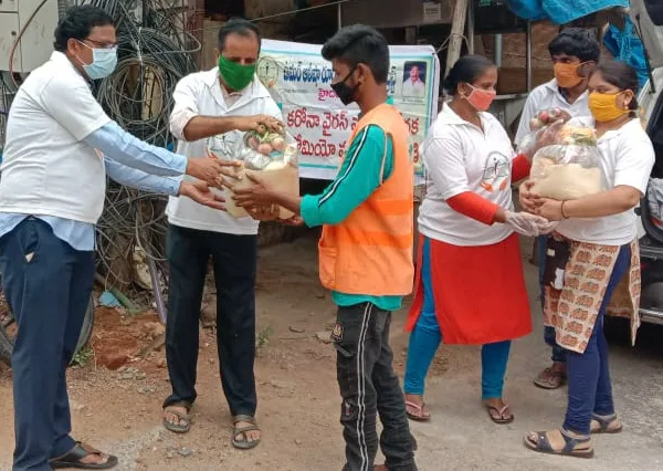 UARDT distributed Groceries to Municipal Workers at Madhapur, Hyderabad on 17-May-2020