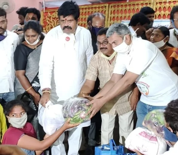 UARDT distributed Groceries and Vegetables to 320 Grama Volunteers for free at Thagarapuvalasa, Bheemili, Visakhapatnam on 19-May-2020