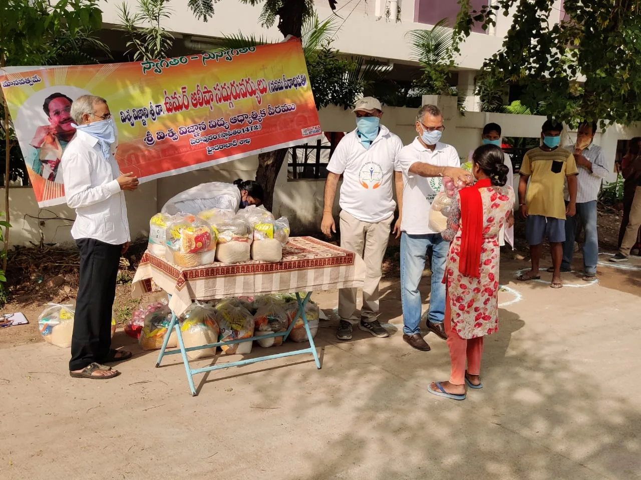 UARDT distributed Groceries to Migrant workers and Sweepers at HITEC City (Madhapur area), Hyderabad on 24-May-2020