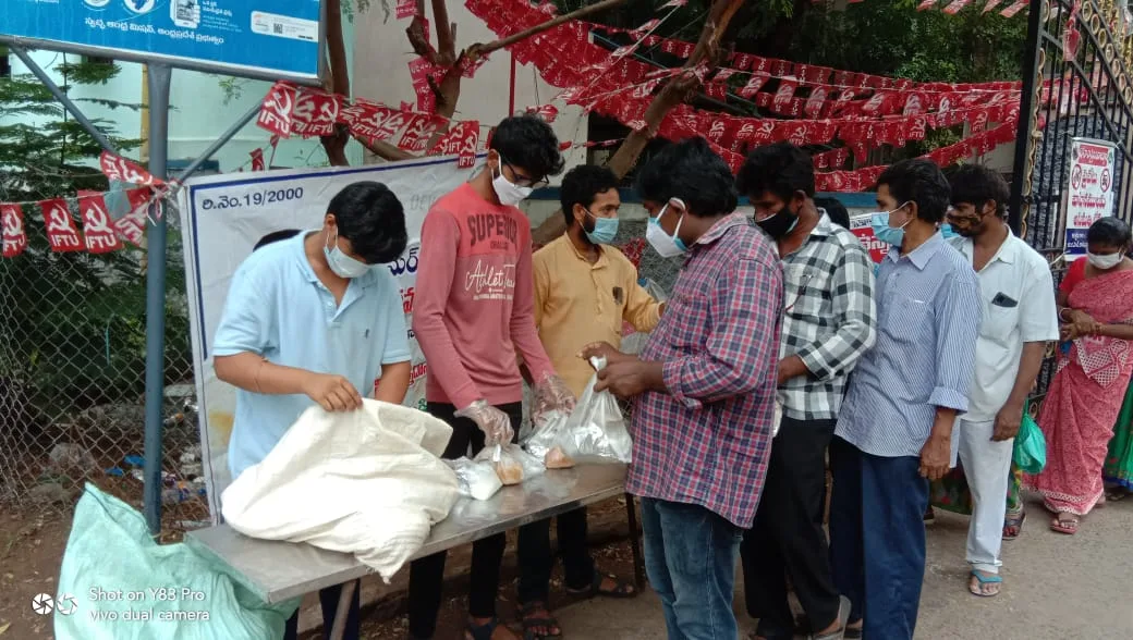 UARDT distributed food packets at GGH Hospital, Kakinada on 12 June 2021