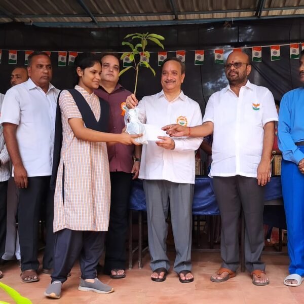 79th Independence day – Distribution of plants and cash gifts to students at RRBHR School and Jr. College