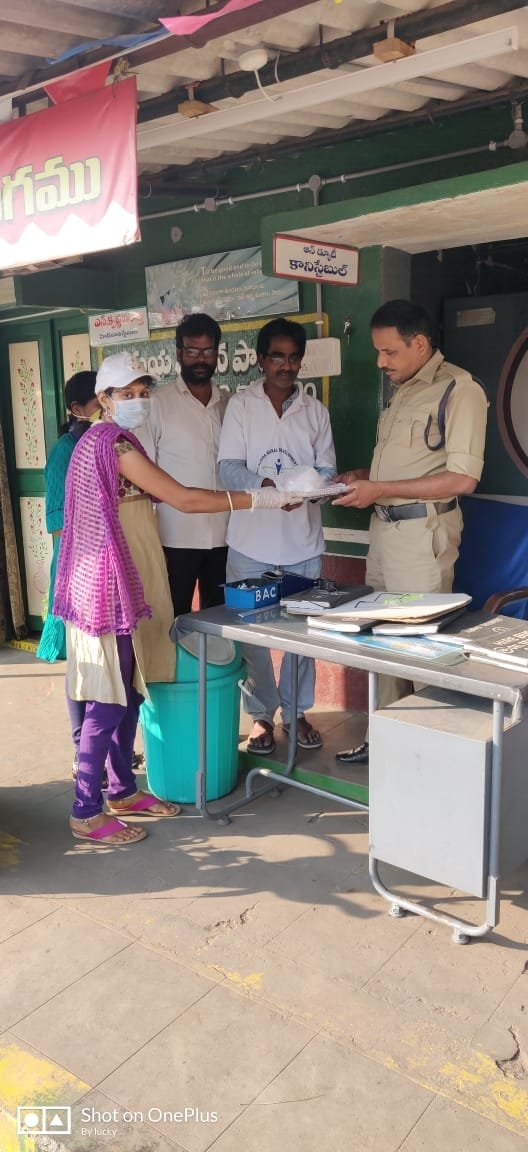 Coronavirus preventive medicine distributed by UARDT at A.P.S.R.T.C BusDepot, Amalapuram on 21-March-2020