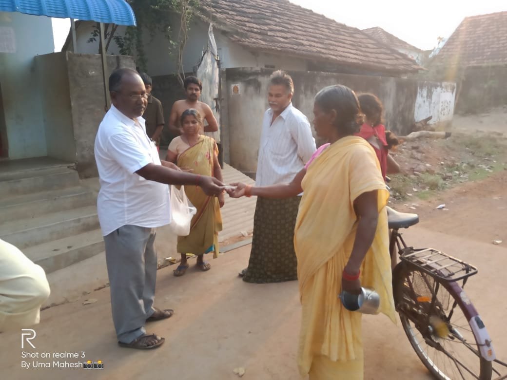 Coronavirus preventive medicine distributed by UARDT at Gajjenapudi Village, Prattipadu Mandal on 03-Apr-2020