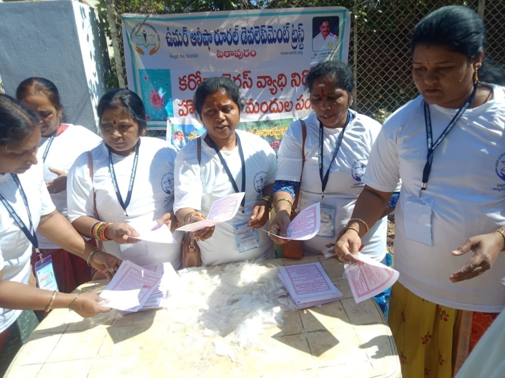 Coronavirus preventive medicine distributed by UARDT at Srisailam on 21st,22nd and 23rd Feb 2020