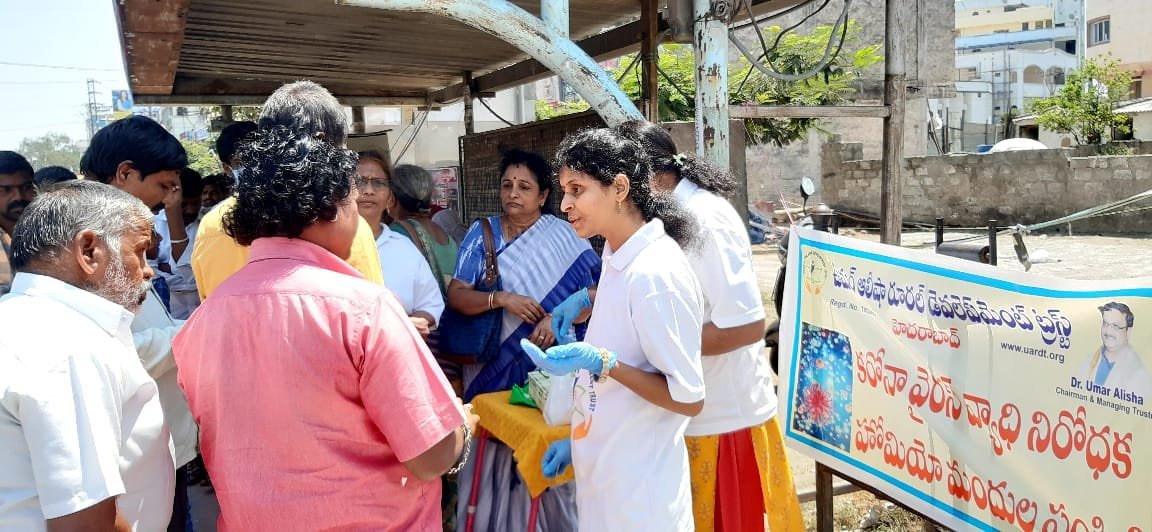 Coronavirus preventive medicine distributed by UARDT at Vanasthalipuram, Hyderabad on 15-March-2020