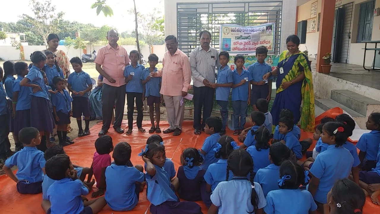 Coronavirus preventive medicine distributed at ZP High school, Thammavaram, Kakinada Rural Mandal on 03-Feb-2020