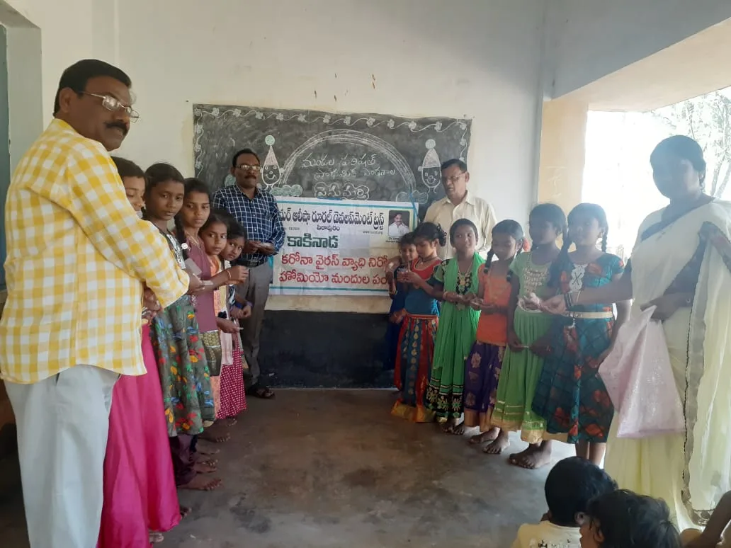 Coronavirus preventive medicine distributed by UARDT at Z.P Elementary School Penumarthi on 15-Feb-2020