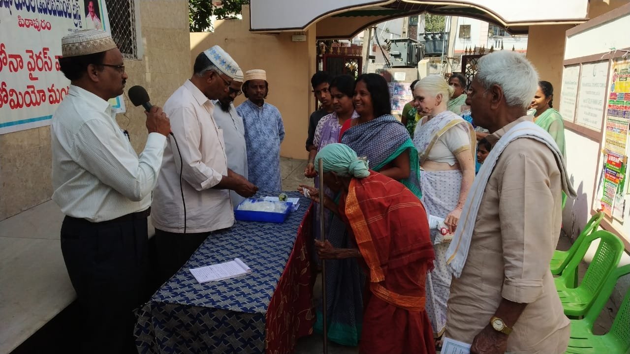 Coronavirus preventive medicine distributed by UARDT at BHPV, Masjid, Gajuwaka, Visakhapatnam on 21-Feb-2020