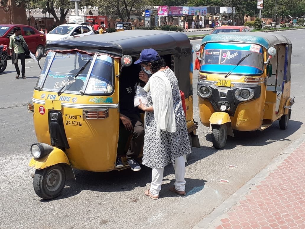 Coronavirus preventive medicine distributed by UARDT at HITEC City, Hyderabad on 15-March-2020