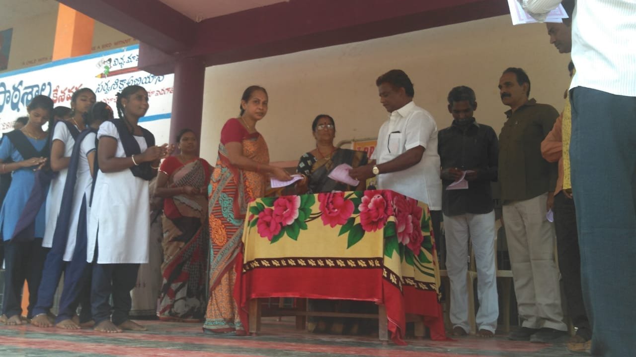 Coronavirus preventive medicine distributed by UARDT at Zilla Parishad High School, Kesavaram Village 09-March-2020