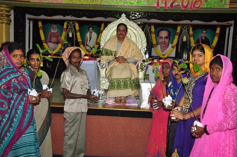 Distribution of Saplings at New Year Sabha on 1st January 2016