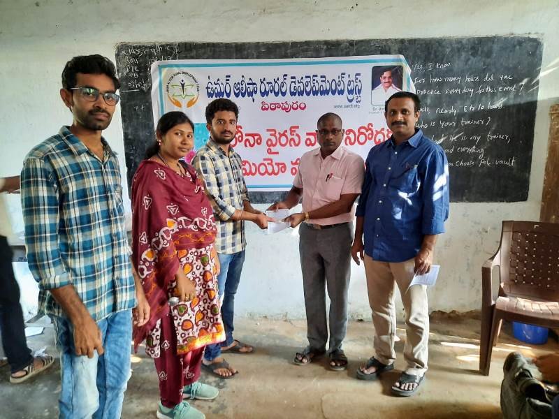 Coronavirus preventive medicine distributed by UARDT at Rajiv Gandhi Muncipal High School Pithapuram, on 03-Feb-2020